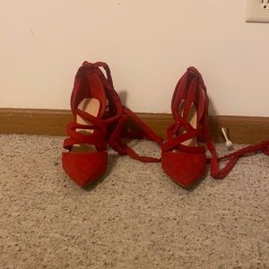 Red laced heels